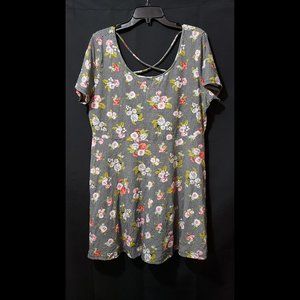 [2X] Forever 21 Plus - Floral Gingham Skater Dress